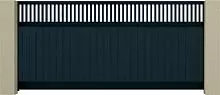 Черные откатные ворота Alutech 5000x2500, дизайн