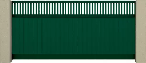 Зеленые откатные ворота с ручным открыванием Alutech 3000x2500