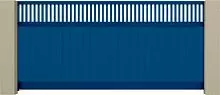 Синие откатные ворота Alutech 4000x2500 из профлиста
